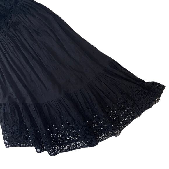 Loves Shack Fancy Pamela Asymmetric One Shoulder Black Midi Dress Size XS - Picture 8 of 14